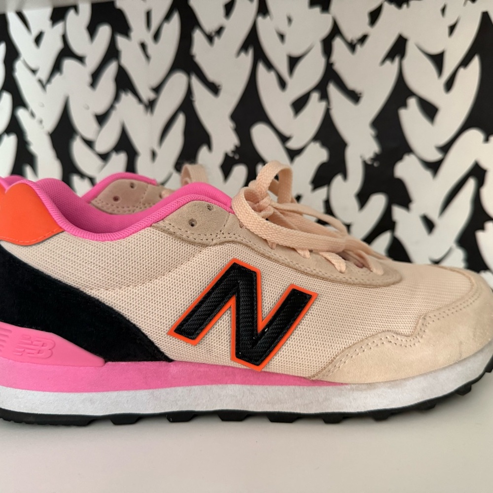 New Balance Beige and Pink Sneakers